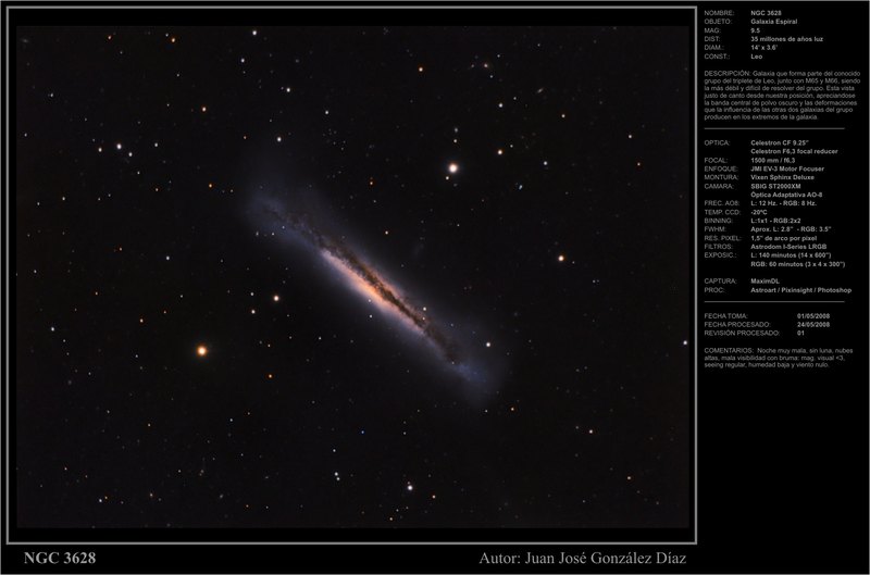 NGC3628 - 2008-05-24