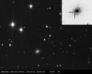 Latest dated photograph of SN 2012ak