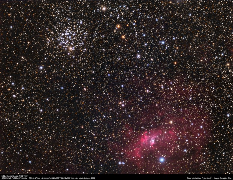M52 + NGC7635 - 2009-10-31