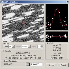 Latest dated photograph of 469413 (2001 WC35)