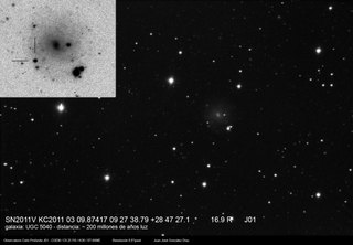 Latest dated photograph of SN 2011V