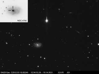 Latest dated photograph of SN 2012au