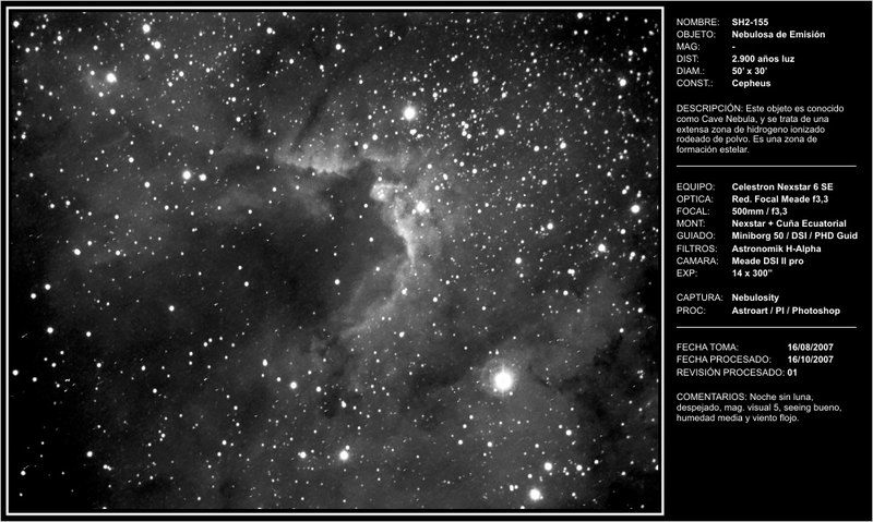 Sh2-155 (Cave Nebula) - 2007-10-16