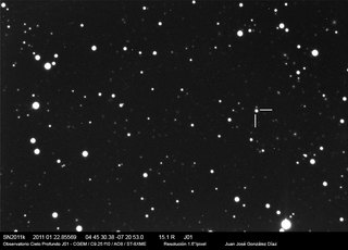 Latest dated photograph of SN 2011K