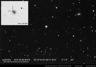 Latest dated photograph of SN 2010ho