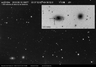 Latest dated photograph of SN 2010hk