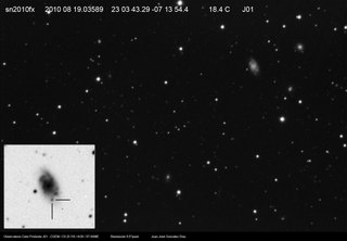Latest dated photograph of SN 2010fx